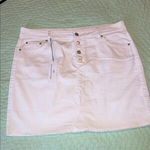 Southern Tide Skirt  Women's Size 32 White Denim Gabriela Mini New Tags Raw Hem